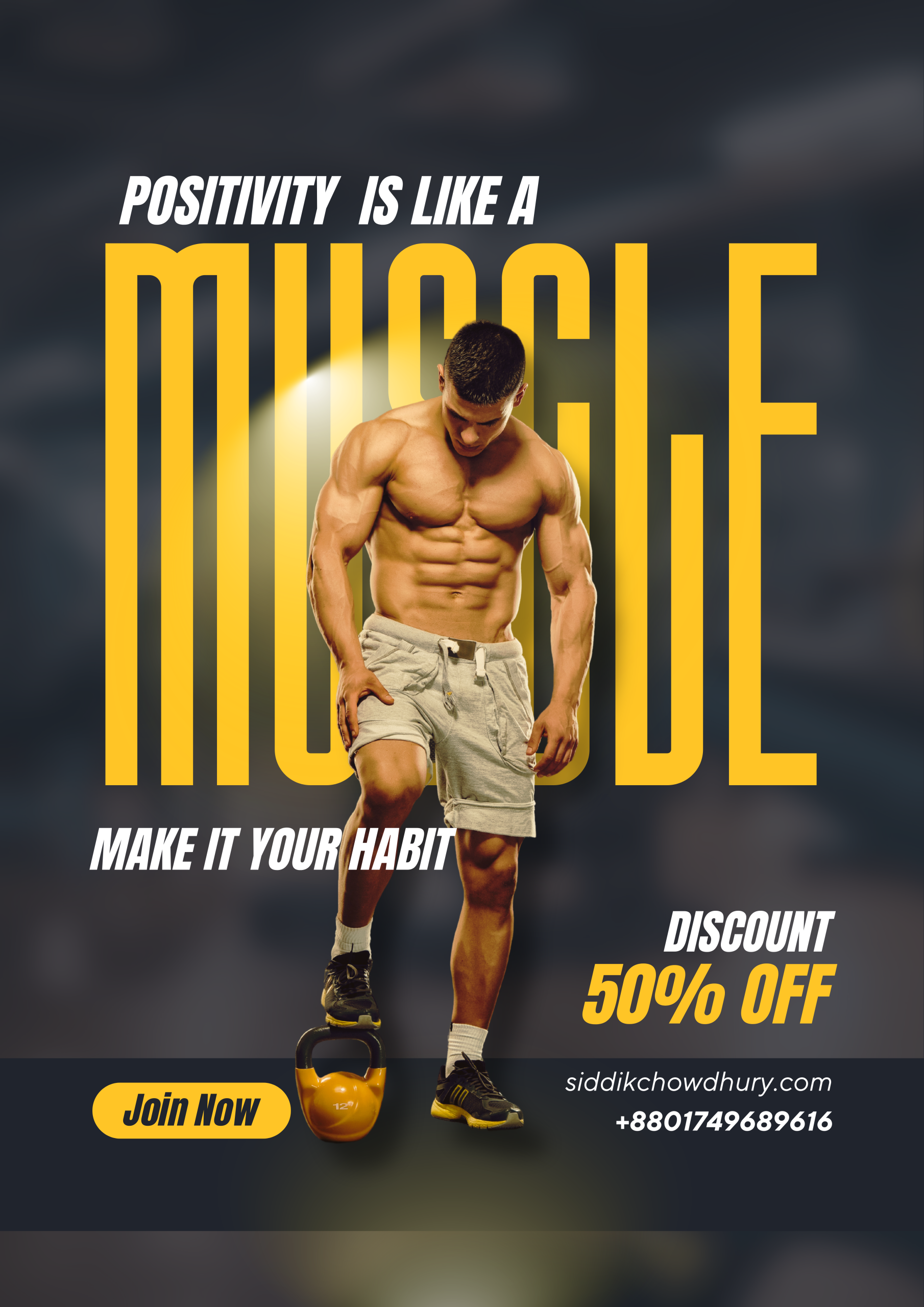 blue white bold fashion promotion poster